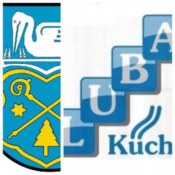 Die Collage zeit einen Auschnitt des Luckenwalder Wappens und des Logos der LUBA.