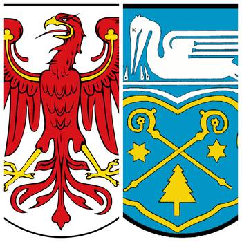 Die Collage zeigt im Anschnitt die Wappen des Landes Brandenburg und der Stadt Luckenwalde.