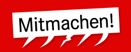 Die Grafik zeigt das Wort "Mitmachen!".